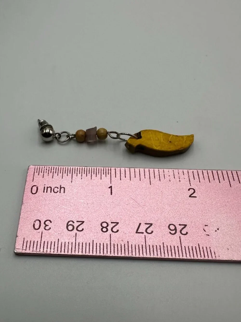 3/$30 Leaf Carved Earrings Wood Beads Dangle Boho Natural Earth Tone Pierced 2